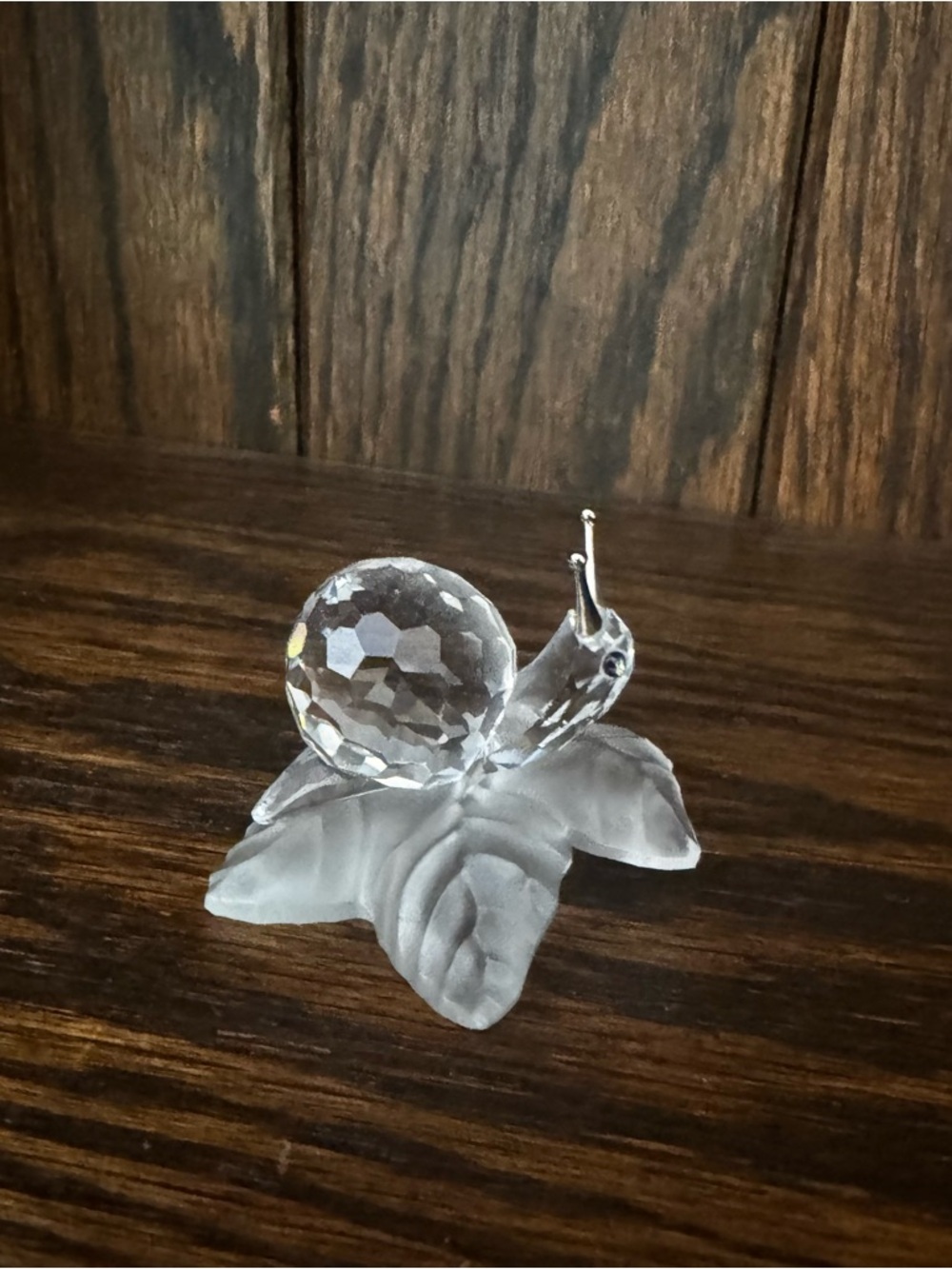 Swarovski Snail on Vine Leaf